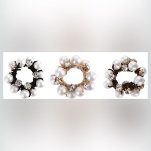 🐰Elegant Pearl and Rhinestone Hair Ties